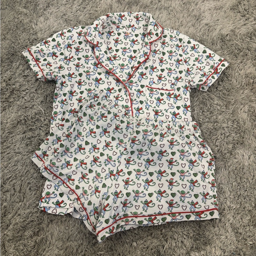 Christmas roller rabbit short sleeve pajama set